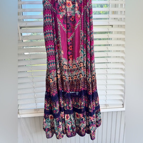Anthropologie Floral Maxi Dress - Pink and Green - Picture 2 of 12